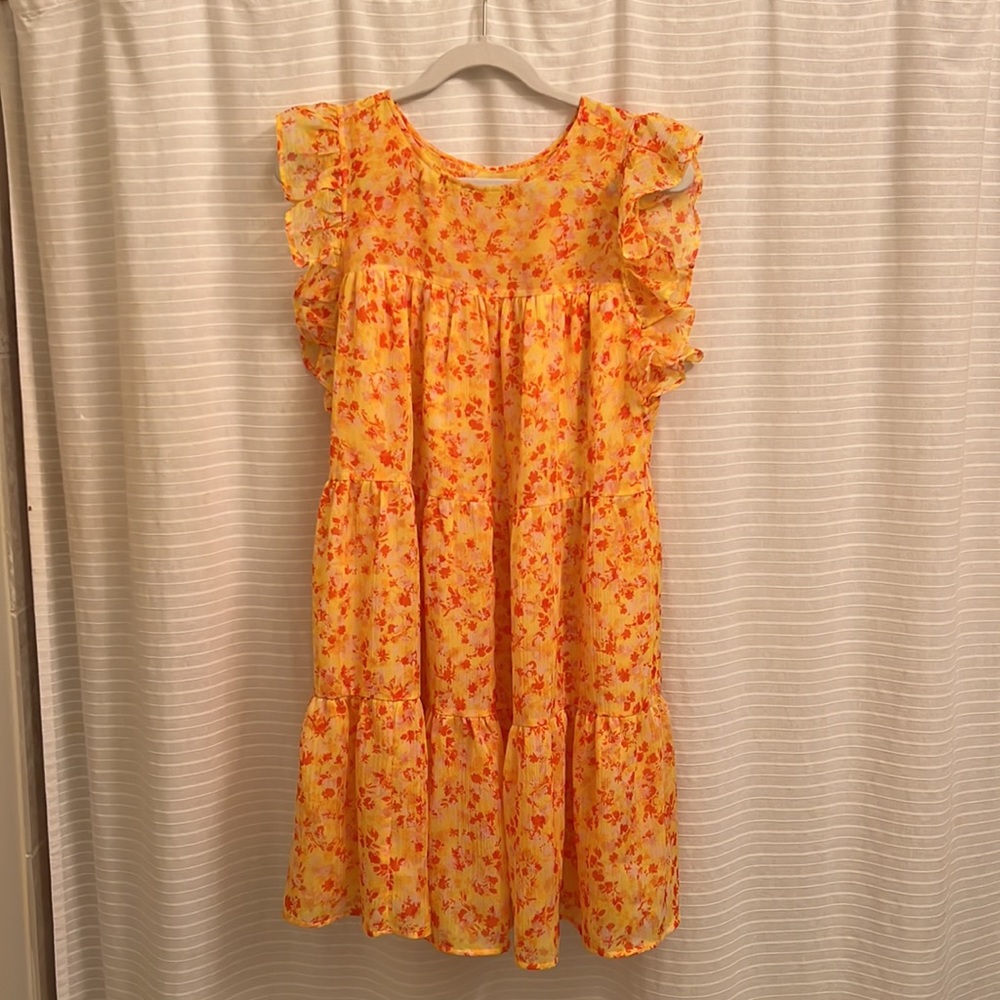 Marie Oliver Sailor Dress in Yellow Floral